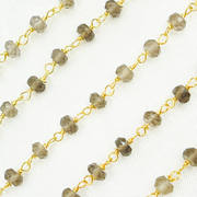 Smoky Quartz Gold Plated Wire Chain